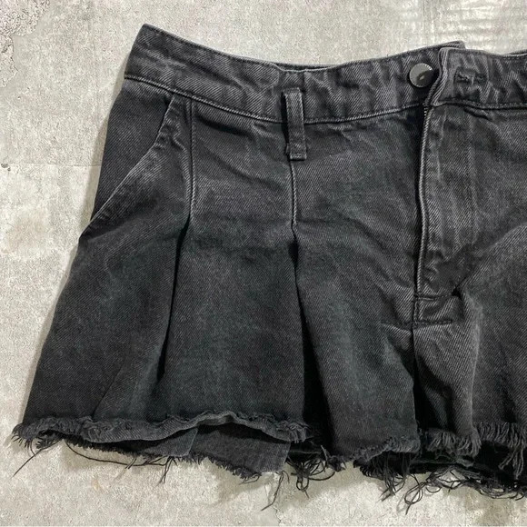 Zara Faded Black Pleated Mini Skirt Large Grunge Streetwear - Picture 5 of 8